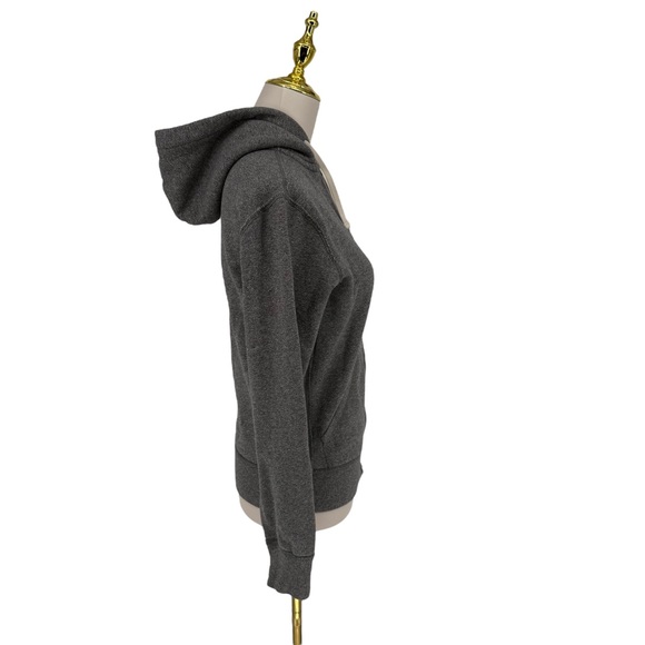 RARE Polo Ralph Lauren XS Full Zip HTR Gray Waffle Hoodie Pony Jacket Cotton Y2K - Picture 11 of 15